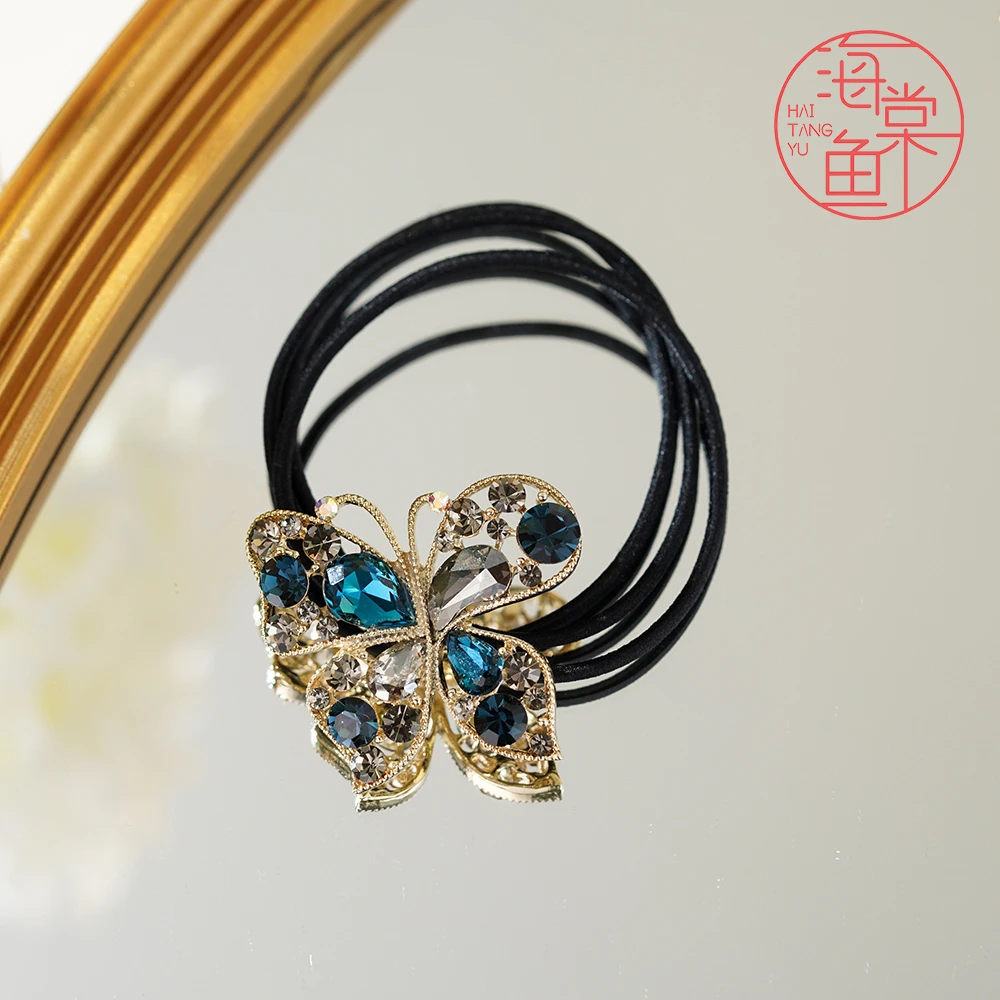 ZP232蓝钻蝴蝶头绳