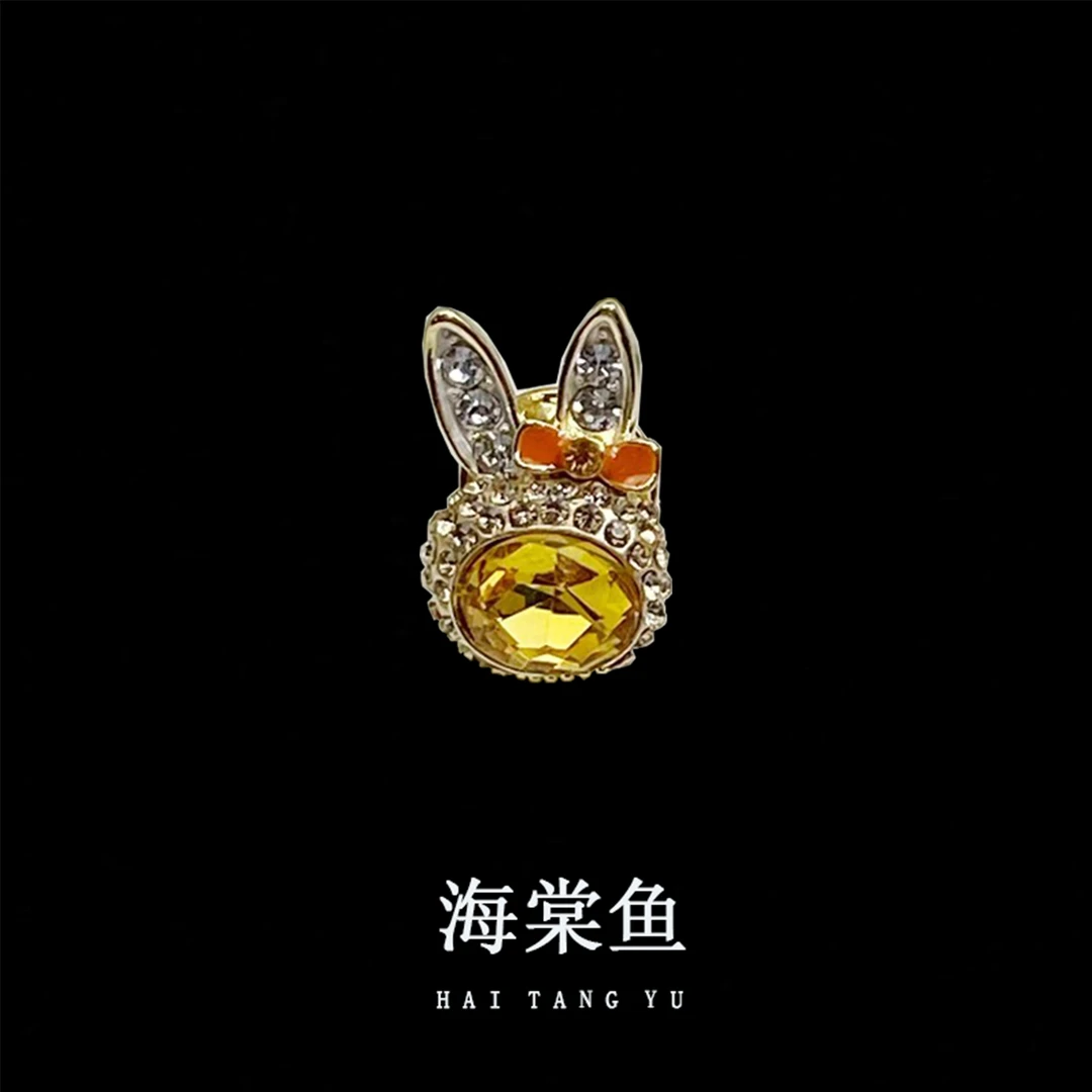 锌合金胸针 MN465【施家系列】迷你可爱黄兔子时尚领针