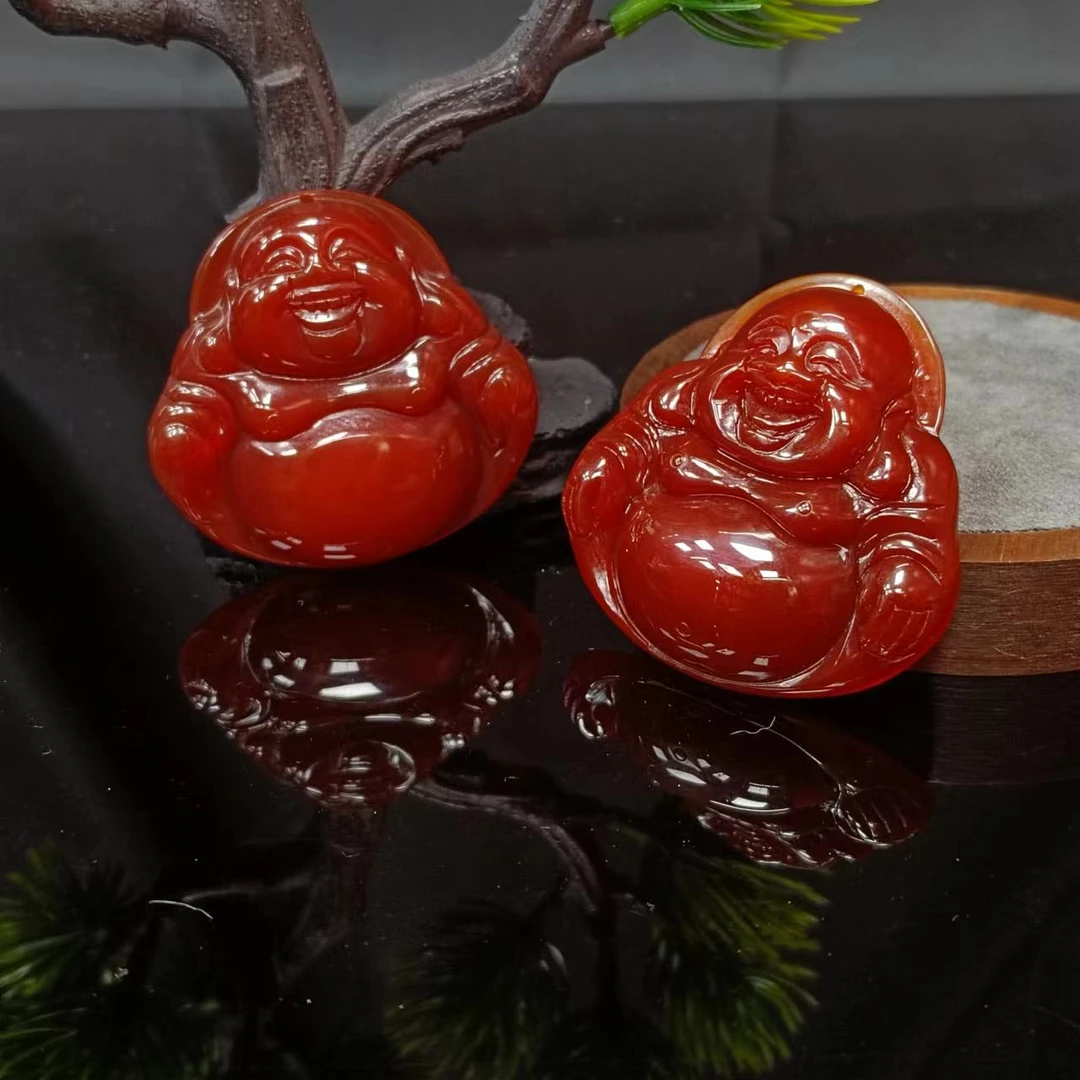 （华彩天诚珠宝）YA4101冰川骨血雪龙玉玛瑙吊坠-配链