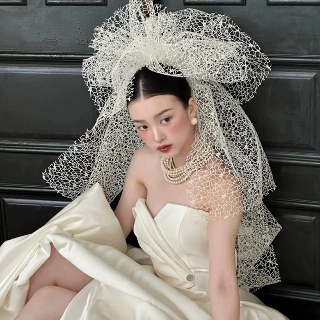 非金属布艺婚庆饰品 1026 蓬蓬纱抓纱蕾丝头纱新娘主婚纱新娘头纱