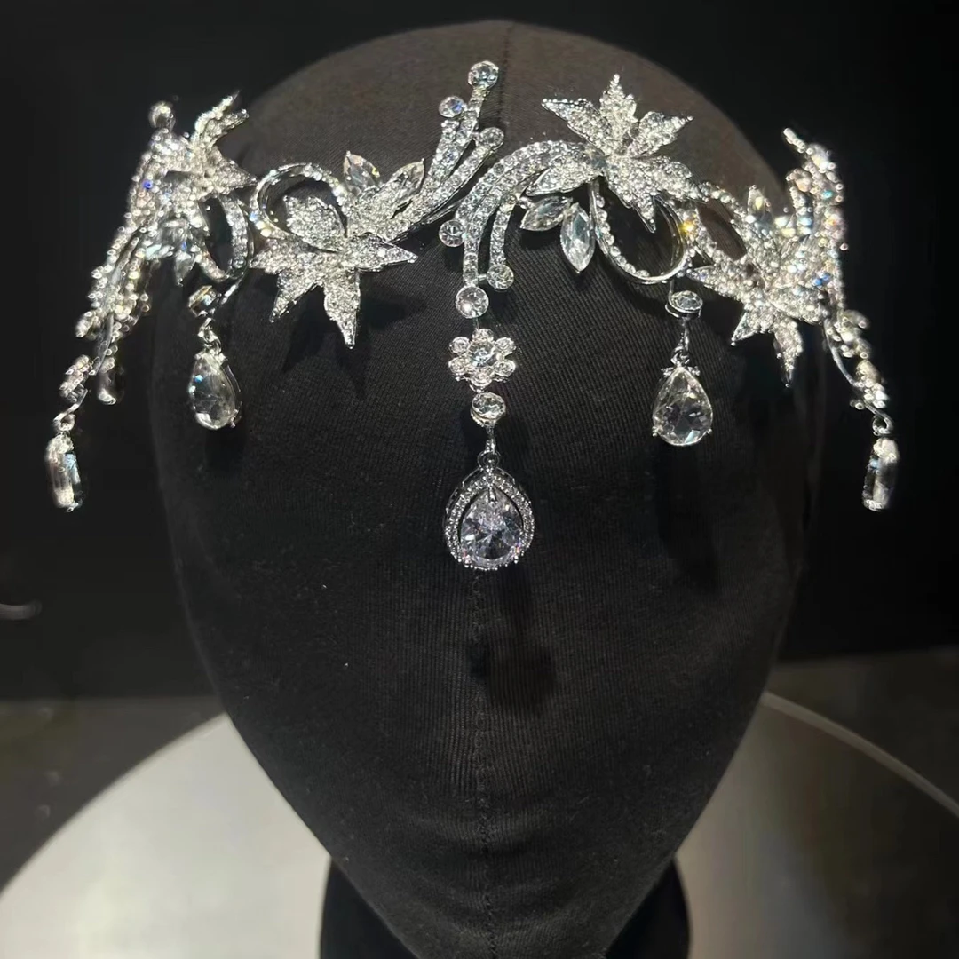 17240韩式新娘头饰水钻眉心坠额饰仙美发箍百搭婚纱发饰礼服饰品