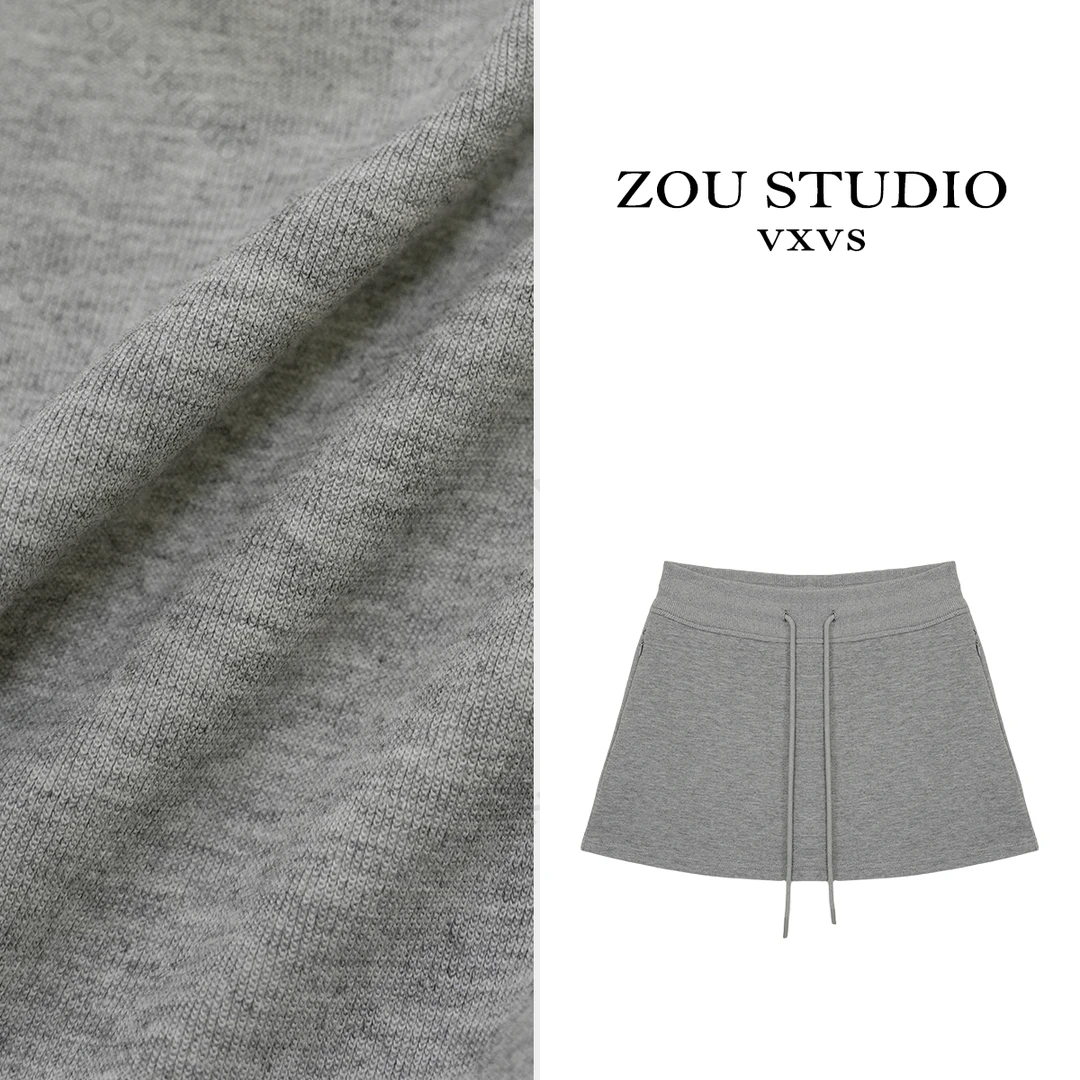 ZOU STUDIO{VXVS} 青春未知数 休闲半身裙显瘦A字纯色裙裤 9135-1