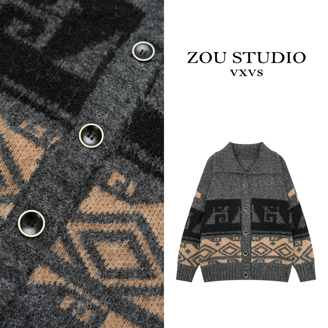 ZOU STUDIO {VXVS}  北欧风 新款百搭软糯费尔岛毛衣4463