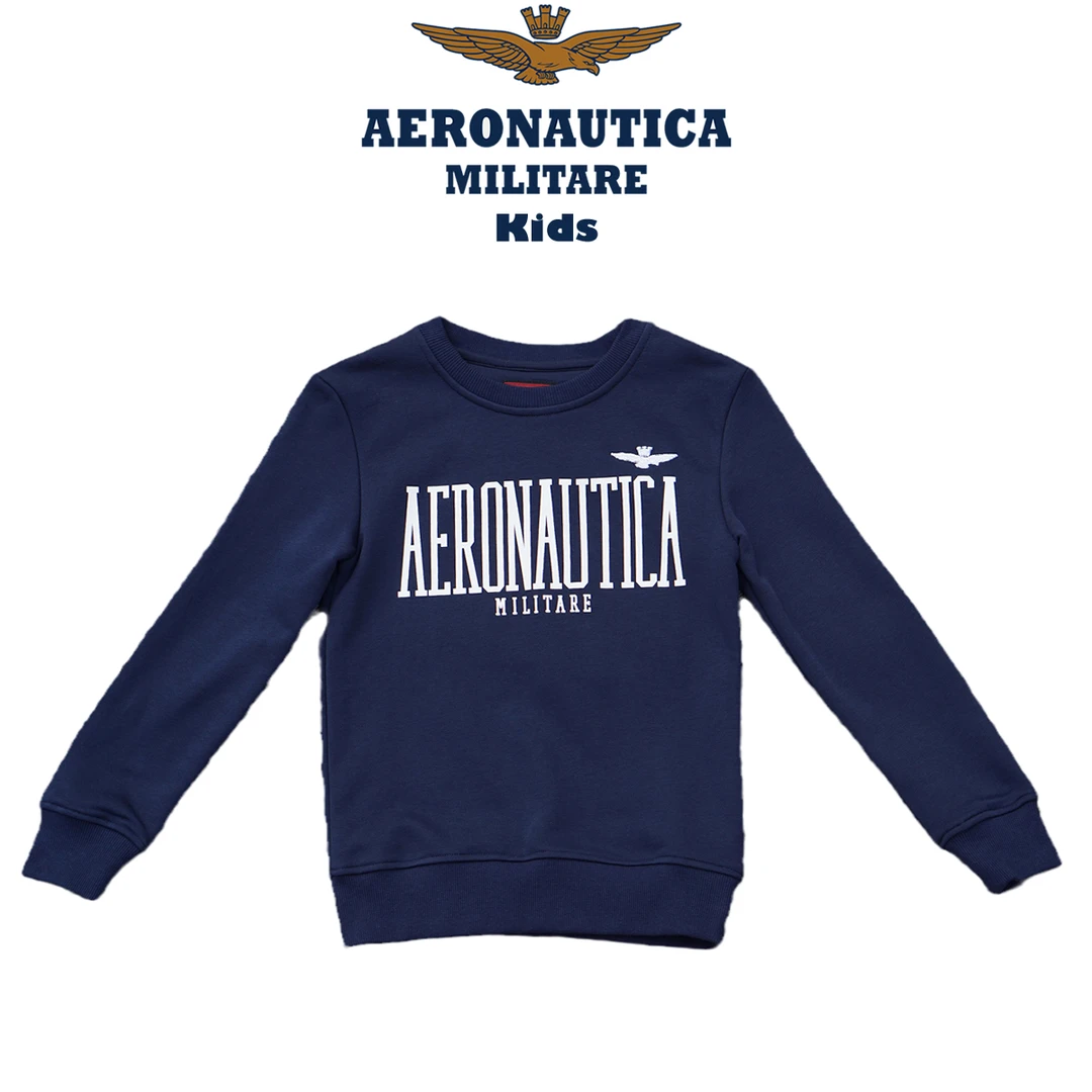 意大利空军童装新品字母印花儿童毛圈布圆领卫衣时尚简约长袖上衣
