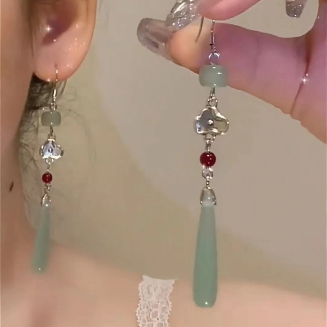 新中式民族风宋代流苏耳环中国风古风耳坠复古旗袍汉服清冷耳饰女