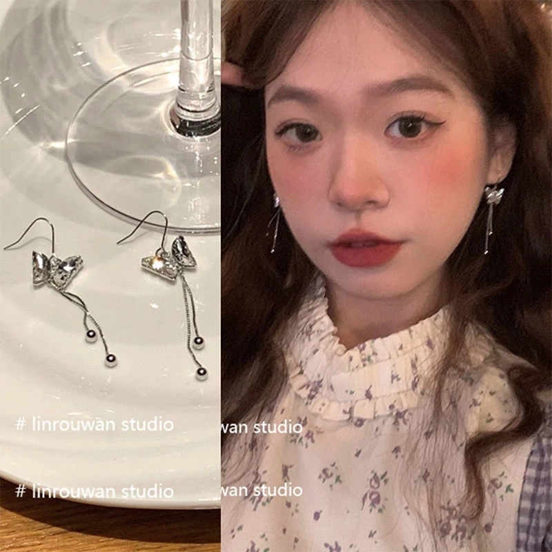 蝴蝶流苏耳环女小众设计感高级冷性风耳钉耳钩高级感耳饰