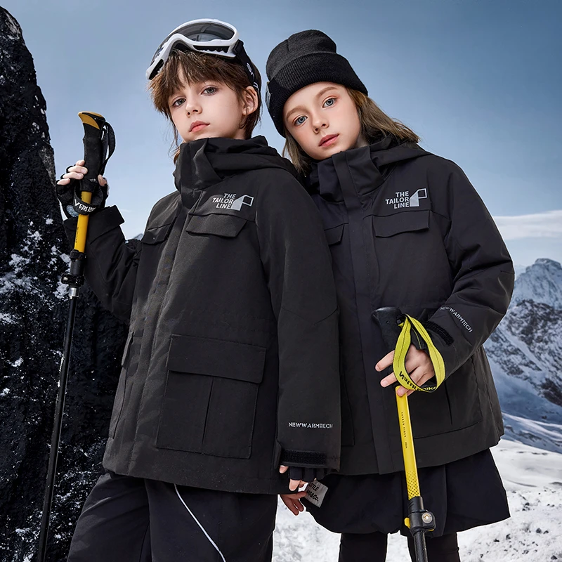 YAYA/鸭鸭男女中大童户外保暖防风抗寒锁温羽绒服外套9119