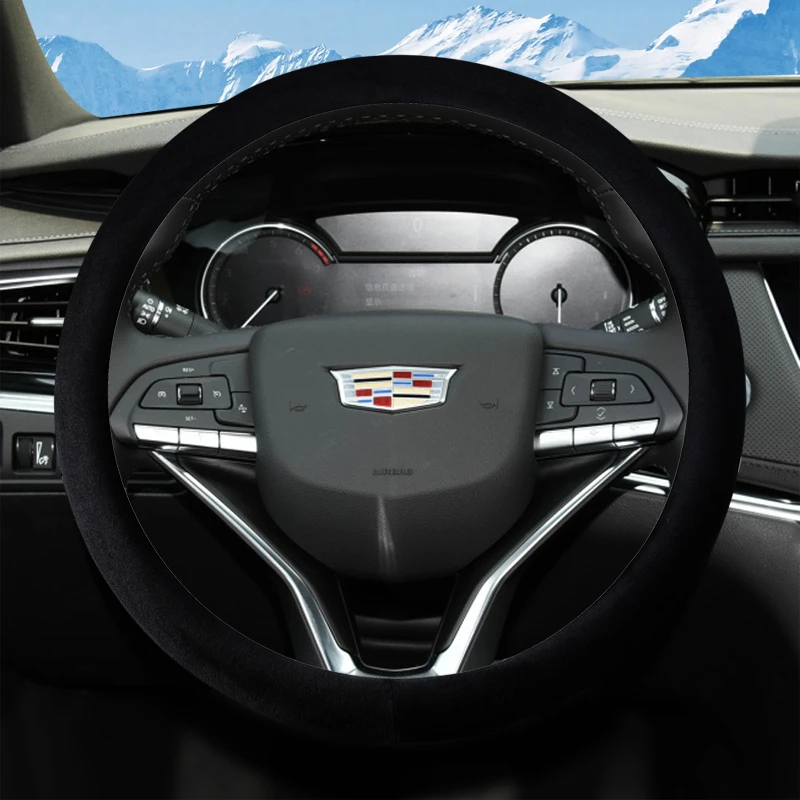 适用2025款凯迪拉克xt6短绒毛绒方向盘套冬季保暖22款汽车把套男