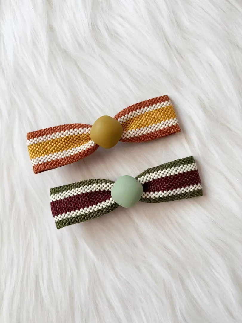 东大门百搭针织蝴蝶结时尚发夹A79