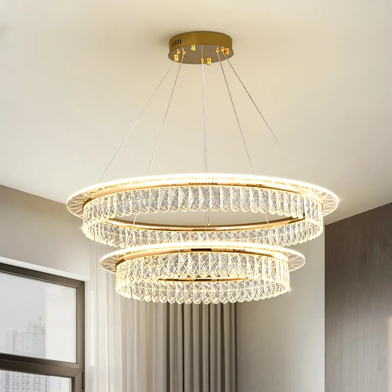 意式轻奢水晶吊灯现代简约餐厅吊灯2025新款圆形主卧室灯具