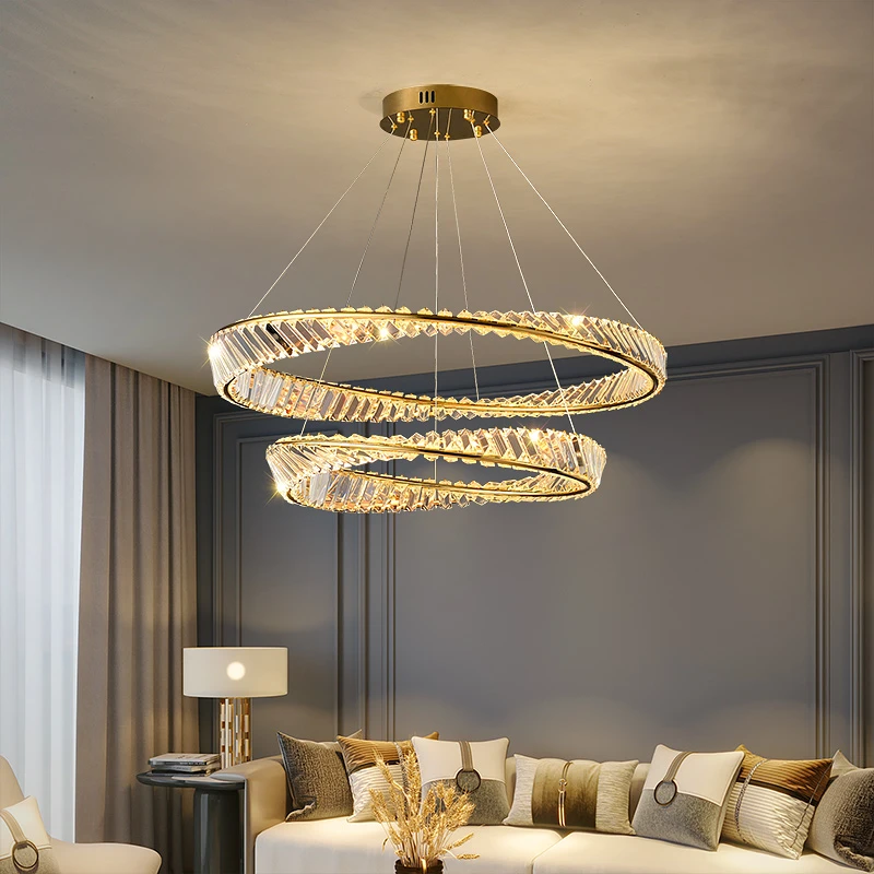 客厅吊灯轻奢水晶后现代简约温馨主卧室北欧大气别墅楼梯饭厅吊灯