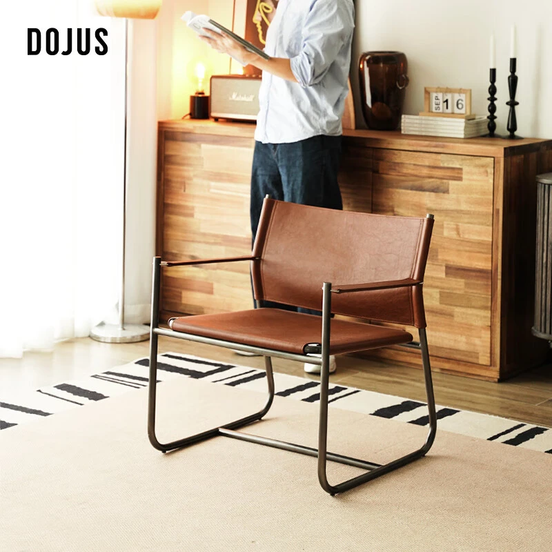 DOJUS度假式/VR-P07「西纳」真皮休闲椅沙发设计师客厅卧室沙发懒人