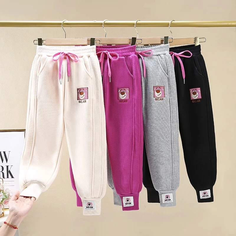 女童休闲卫裤2023春秋新款儿童外穿加绒长裤秋装中大