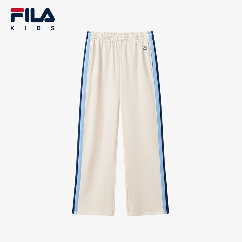 FILA斐乐儿童女大童长裤秋新款抗菌宽松休闲针织裤K12G431611F