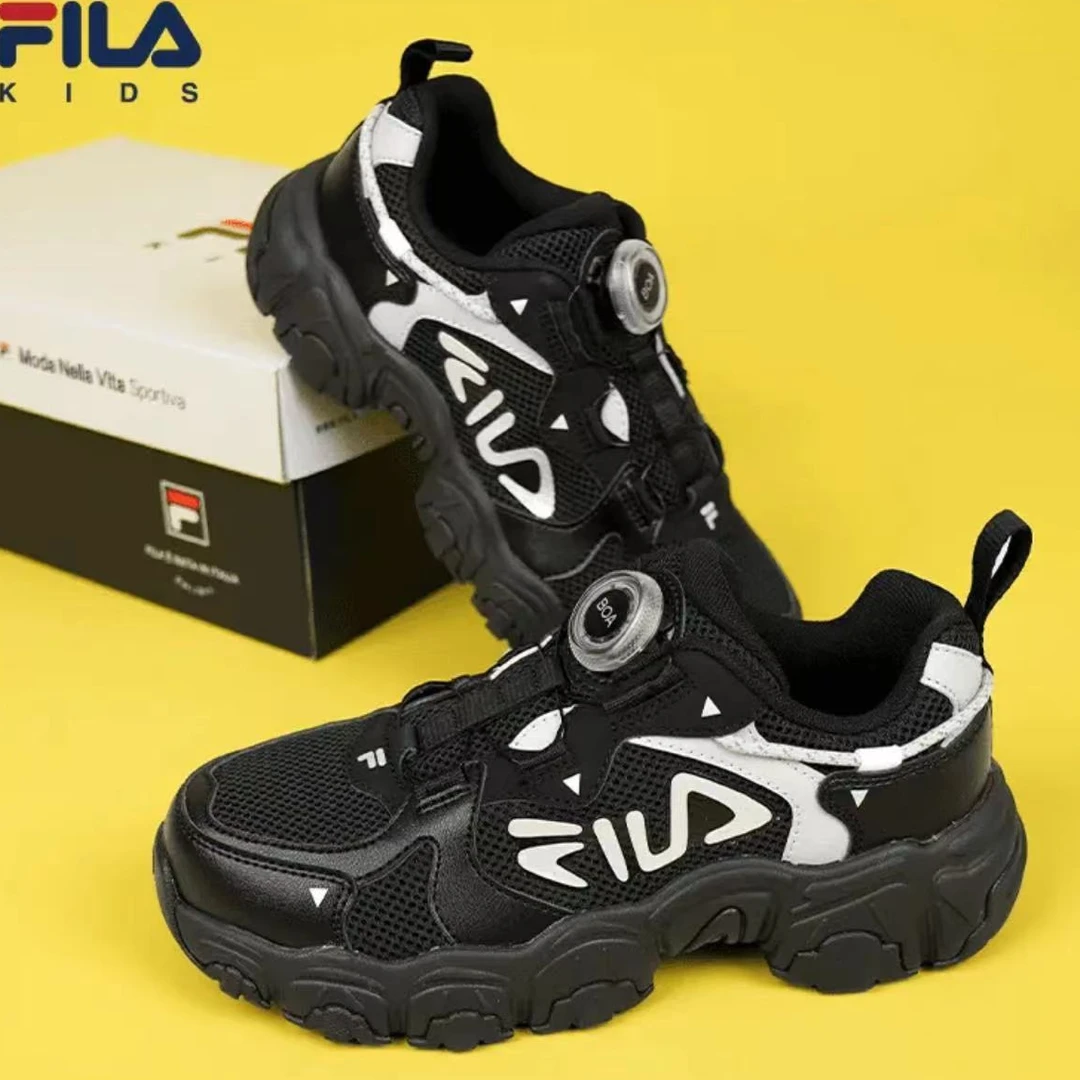 FILA/斐乐儿童男女大童猫爪鞋耐磨BOA锁扣复古运动鞋 K55B421103F