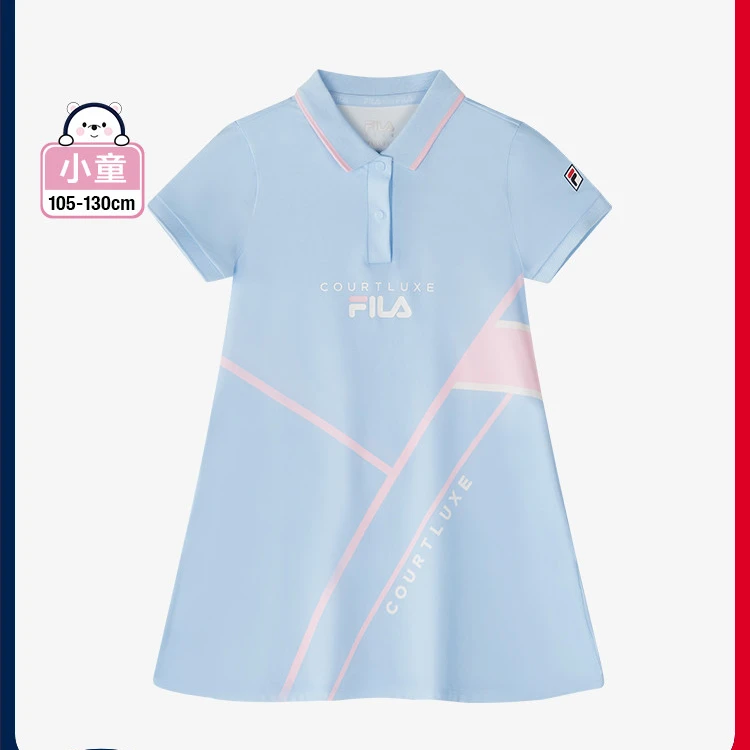 FILA童装【斐乐儿童】夏季小童女童针织短袖POLO连衣裙K11G423304F