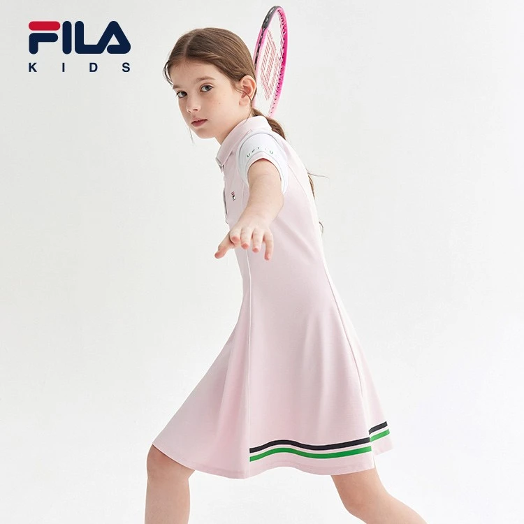 FILA斐乐儿童女大童网球夏季新款显瘦运动连衣裙K12G323320F