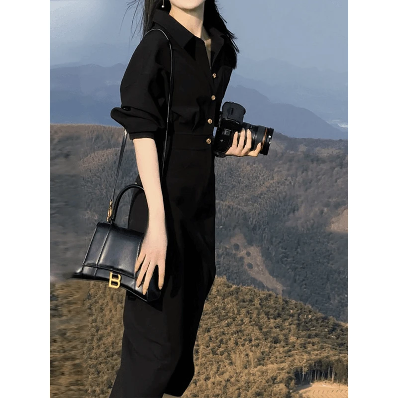 轻奢高端气质时尚收腰显瘦款连衣裙2024秋季/3139