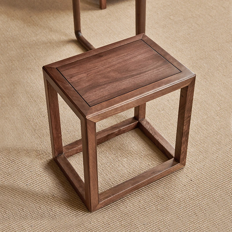 致典【直播间专享价】北美黑胡桃木方凳全实木茶凳子家用餐凳将军凳