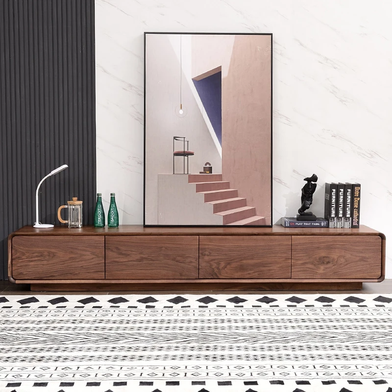 致典北美黑胡桃木电视柜北欧实木电视柜客厅现代简约电视柜影视柜