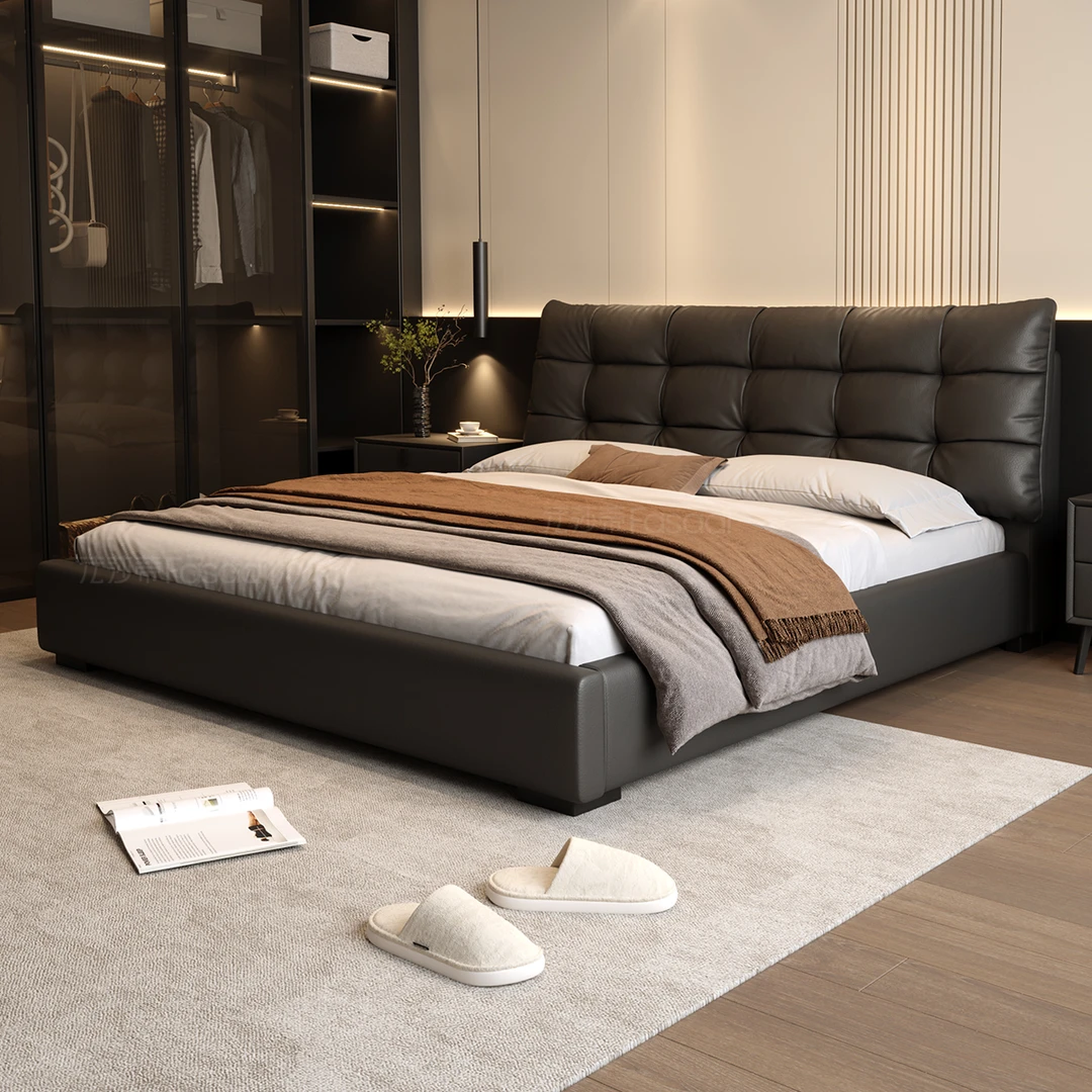 法莎蒂*【C2119*】泡芙床法式奶油风小户型主卧双人床