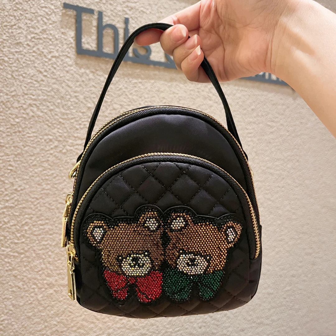 【双胞胎小熊-手机包】南韩科技环保面料斜跨两用包小包包女士百搭