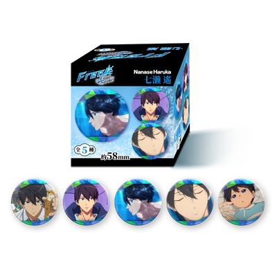 Free男子游泳部吧唧徽章盲抽