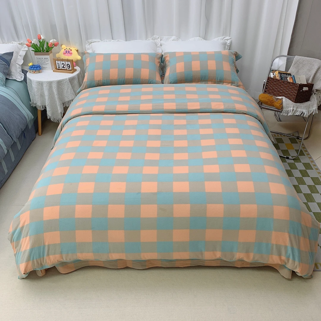 【现货】轻奢床品 纯棉全棉色织水洗棉四件套 莫吉托 枕套随机裁剪