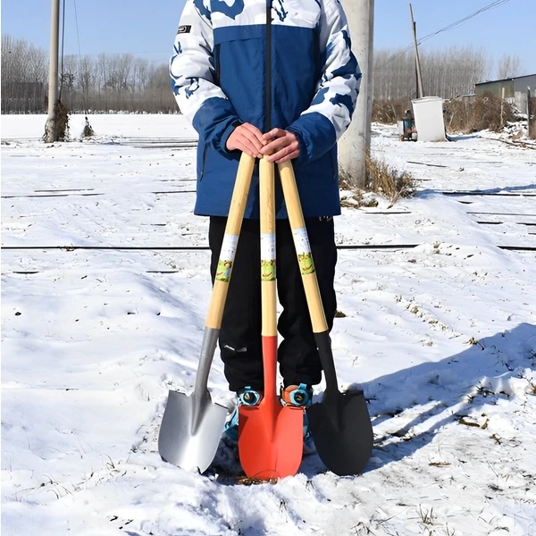 全钢加厚锰钢小尖铲木把小铲子锹雪铲挖土植树儿童铁锹种花沙工具