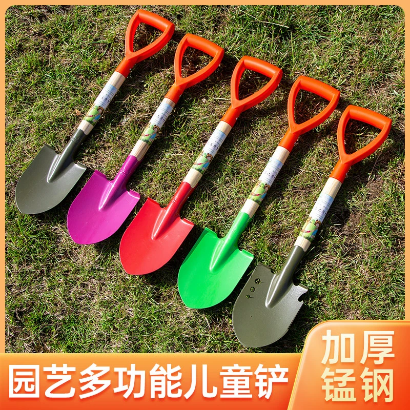 全钢加厚锰钢小尖铲园艺木把小铁锹铲雪铲子挖土植树尖锹种花工具