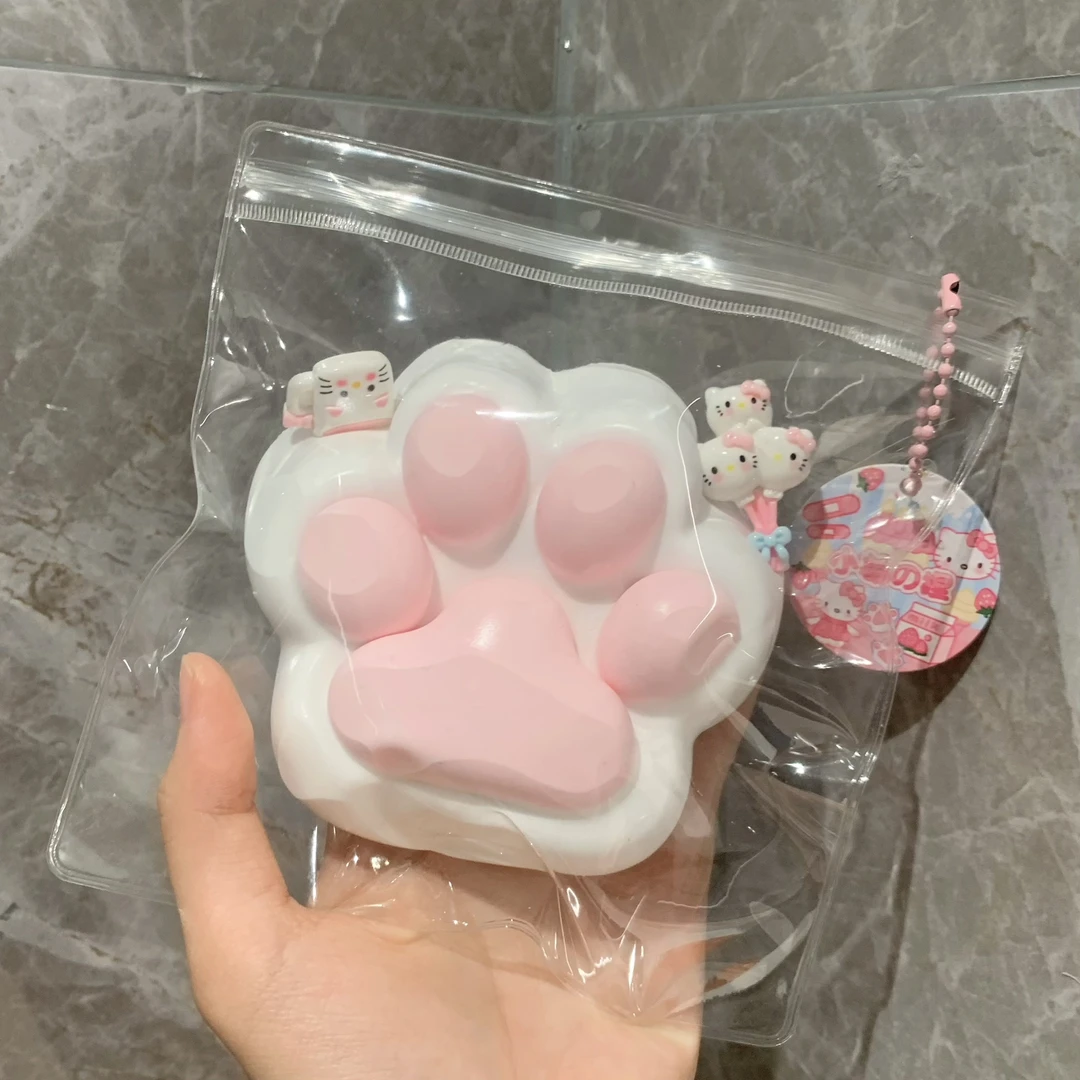 〖水泥感.大白粉猫爪〗解压硅胶捏捏乐·默认瑕疵