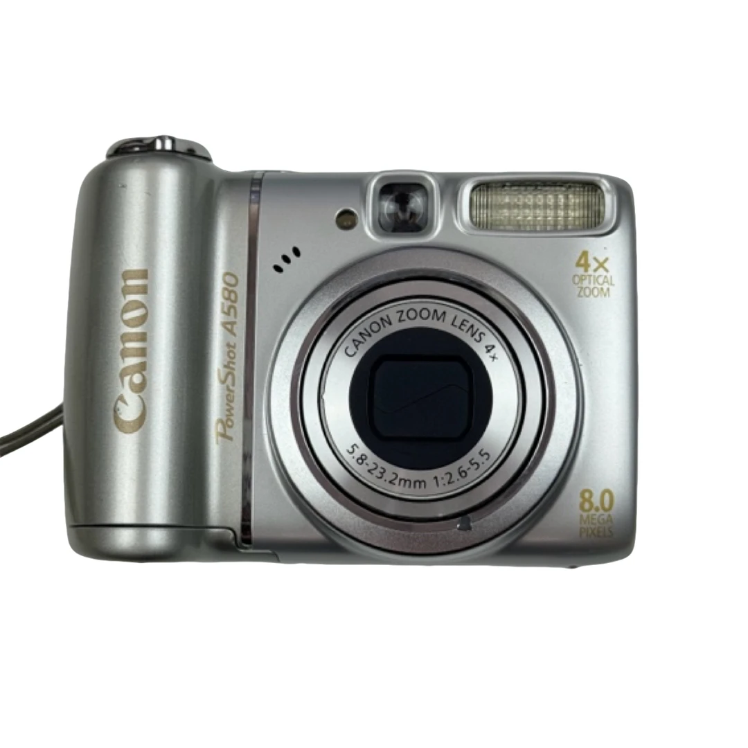 9新 Canon/佳能 a580 银色 复古ccd数码相机 用五号电池