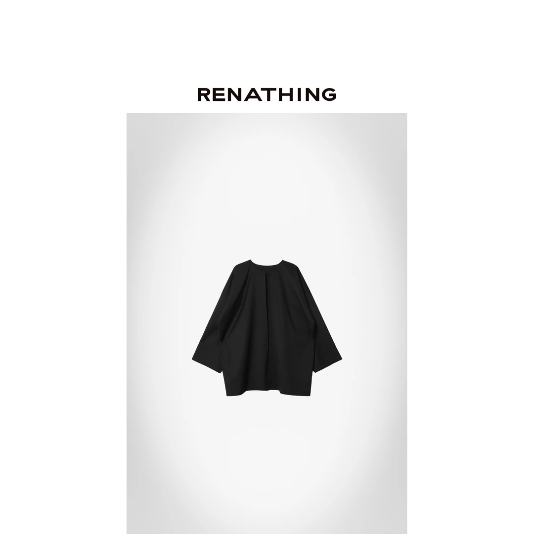 【RENATHING】圆领宽松休闲和服式外套