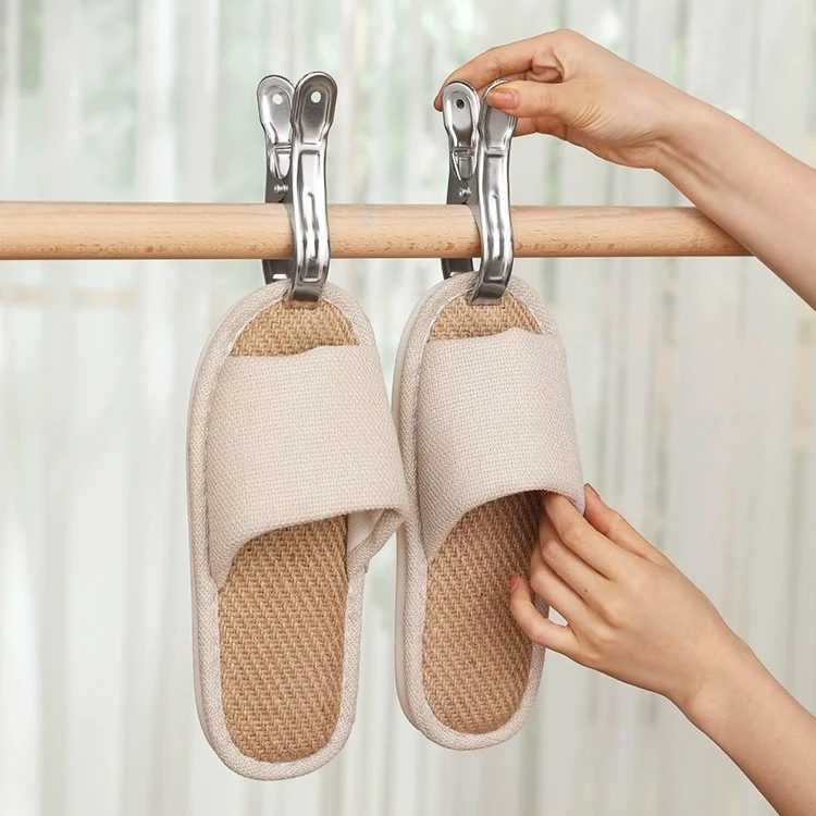 庆展14cm不锈钢防风被夹衣架夹拖鞋多功能【0020】