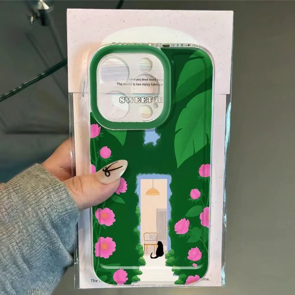 小黑猫TK适用iphone15promax手机壳苹果13/14/12小米vivo华为oppo