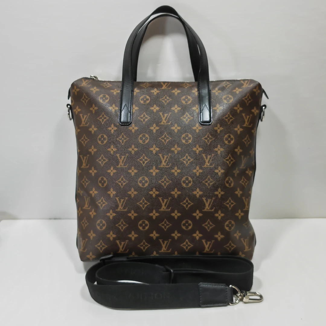95新 LouisVuitton/路易威登 /0943/男士经典棕老花托特/手提包/