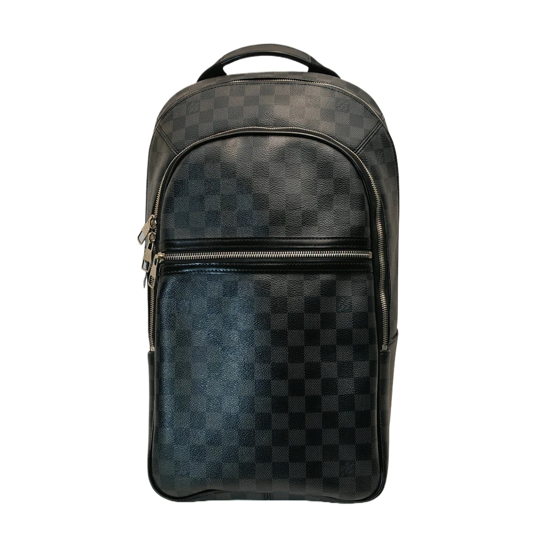 99新 LouisVuitton/路易威登 0539/男士经典黑色棋盘格双肩包/