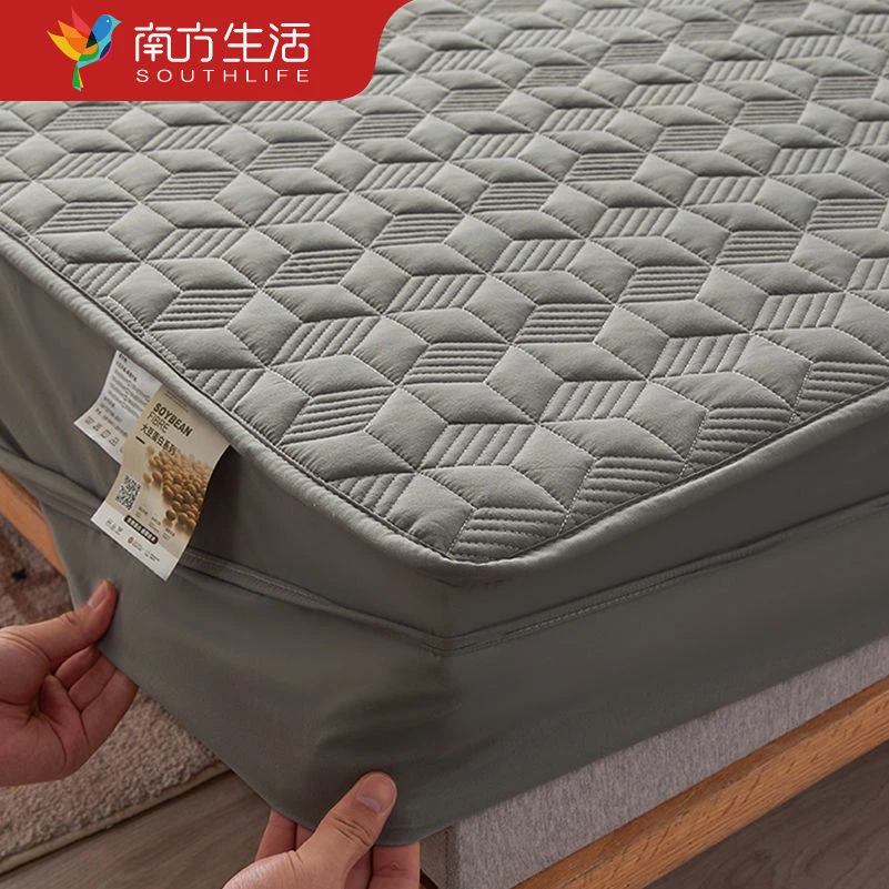 水星a类水洗棉大豆床笠加厚夹棉床垫保护套席梦思床罩通用