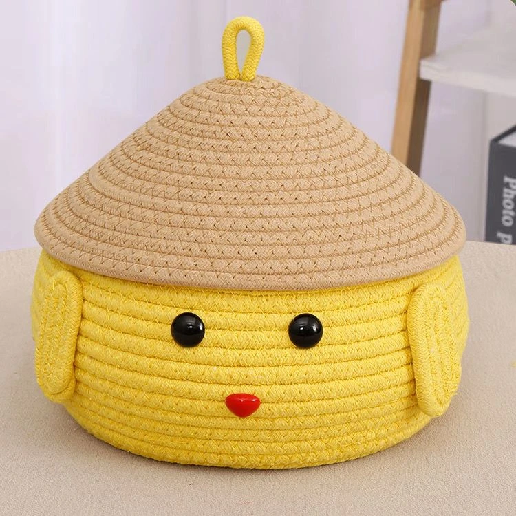 卡通桌面收纳盒客厅茶几家用收纳筐玄关零食杂物化妆品整理储物篮