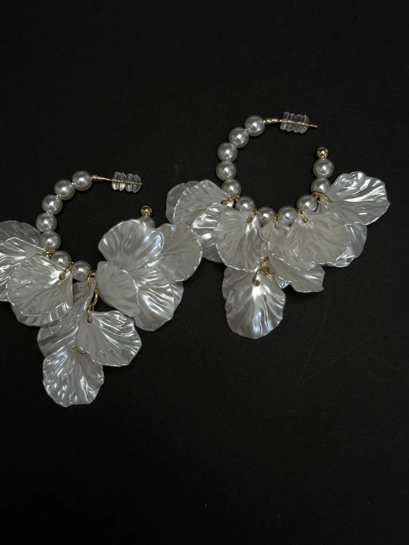 合金仿珍珠耳饰 人鱼公主海边耳饰轻奢法式