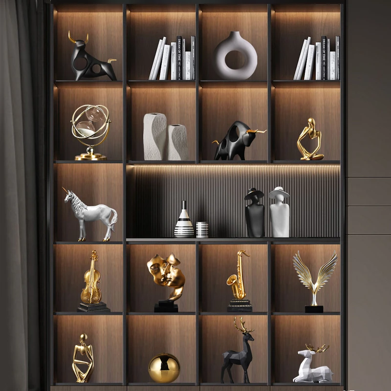 新中式玄关摆件轻奢高档客厅酒柜家居装饰品办公室软装工艺品摆放