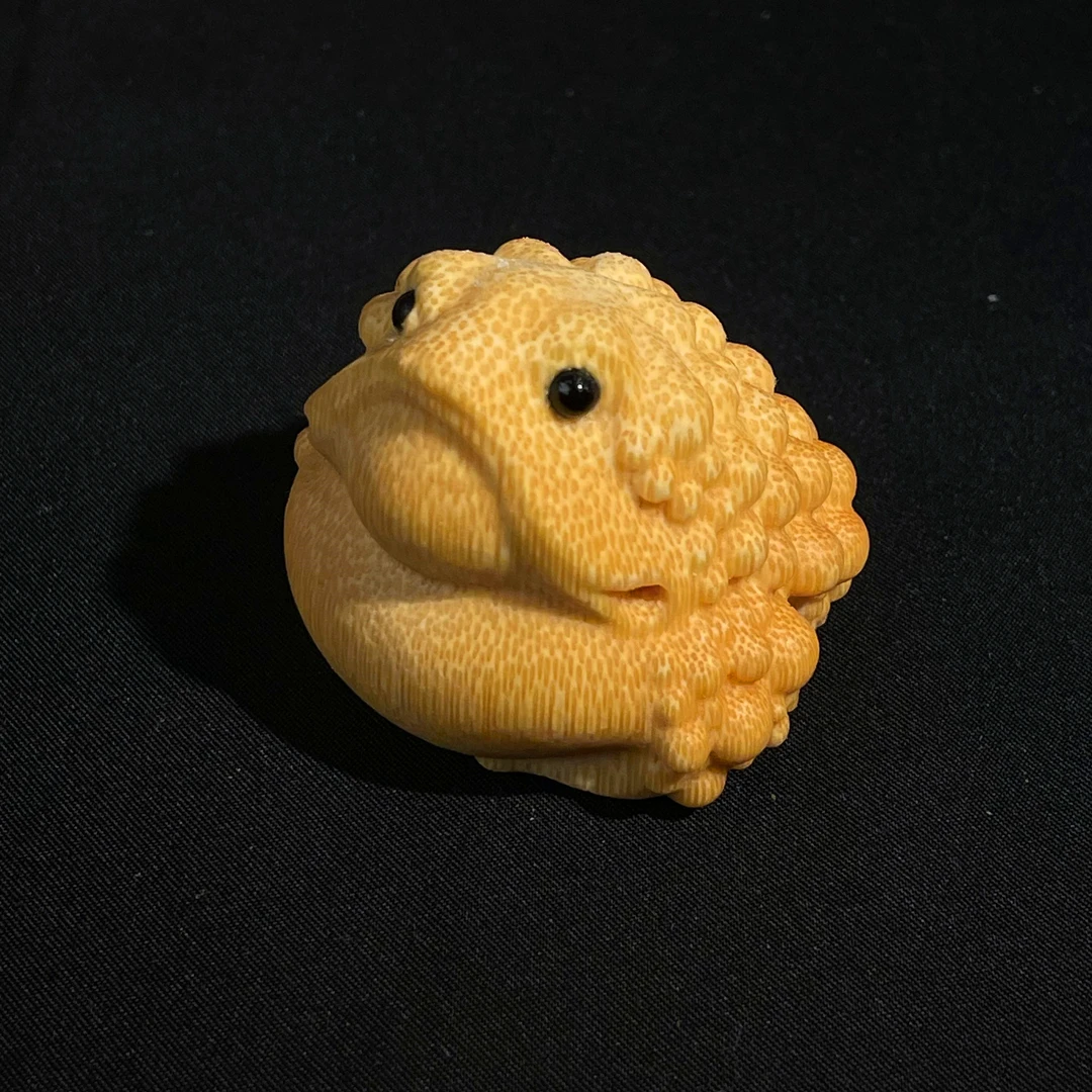 【小花专用】鹰嘴金蟾手把件摆件 直径4.0左右 实心竹雕刻浮力 必拍