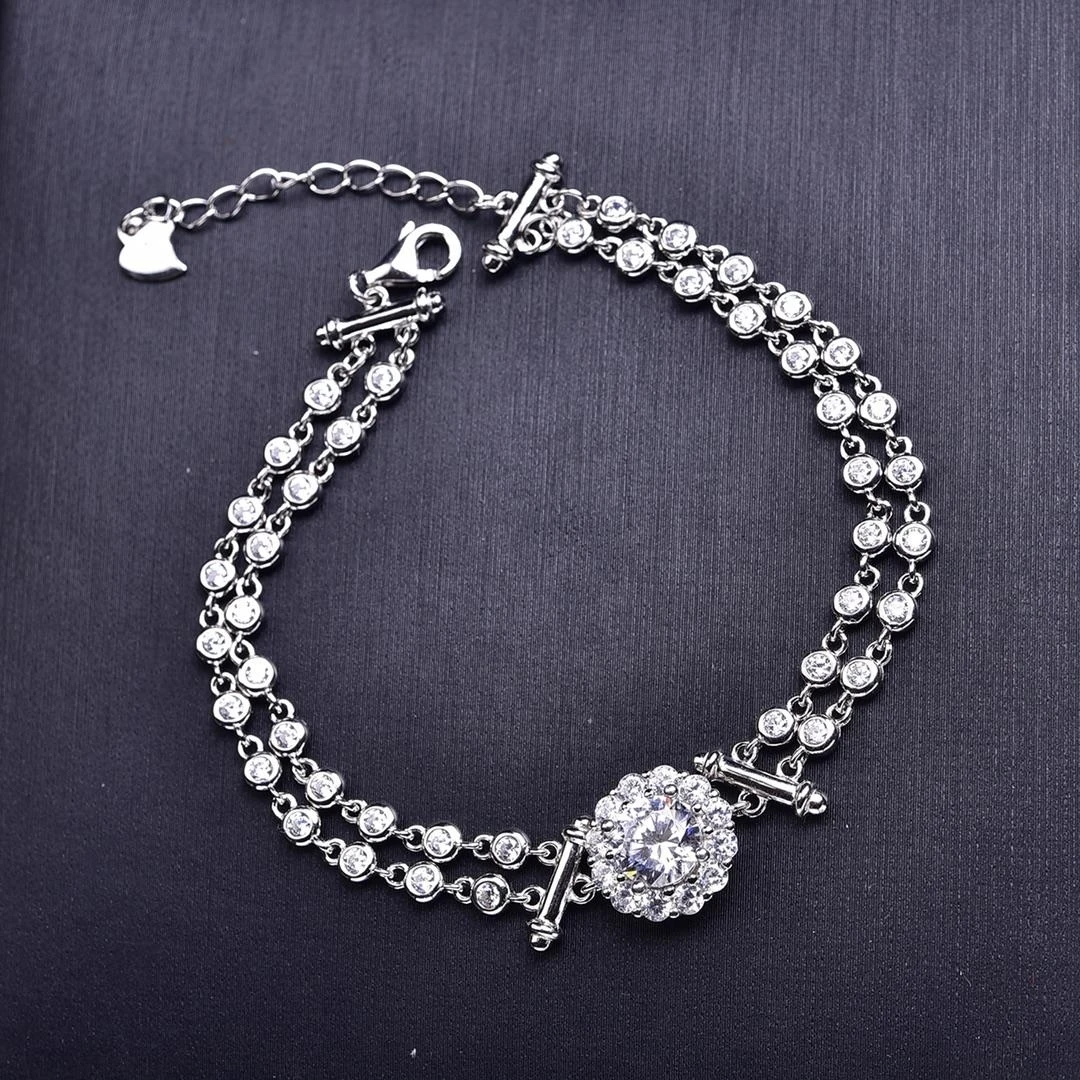 925银莫桑石耳饰 【多款手链链接】0.5克拉-2克拉 /碳化硅合成石