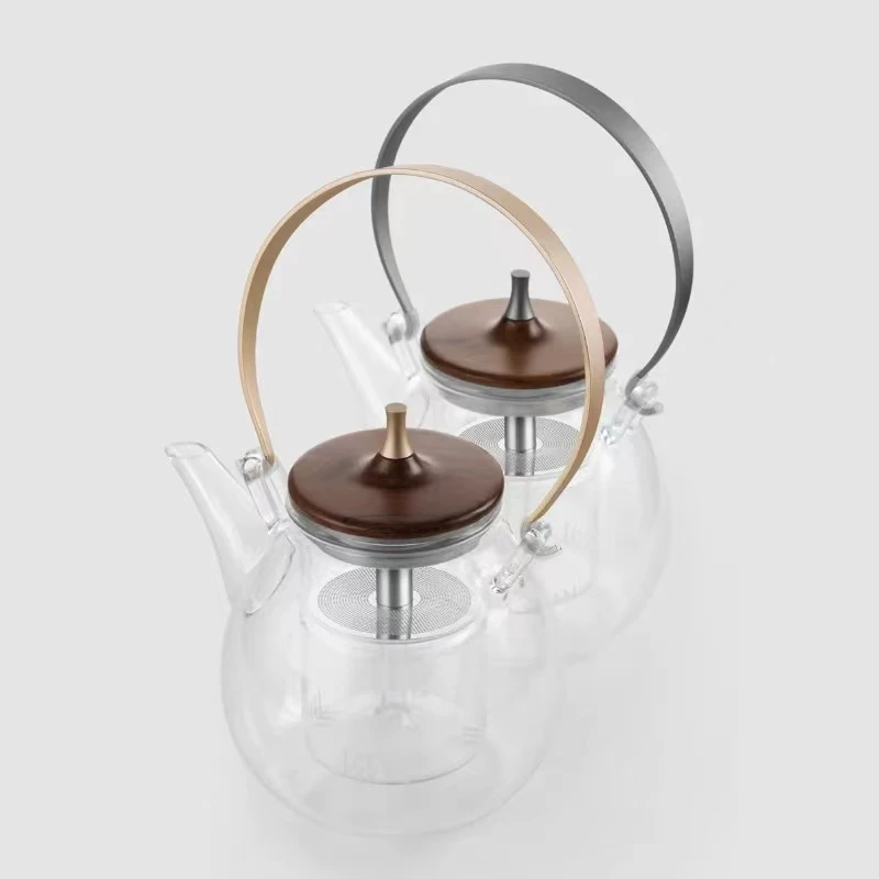 尚明杜兰月轮蒸煮茶壶家用耐热玻璃提梁泡茶壶老白茶蒸煮一体茶壶