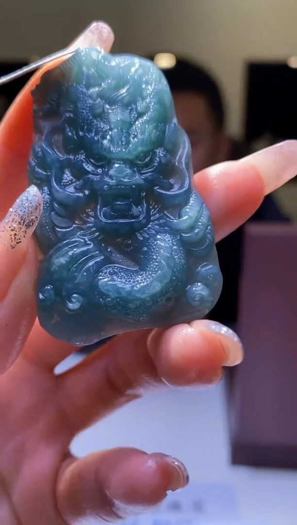 【闪购商品】定制翡翠未镶嵌3355ry-毛货龙牌挂件246