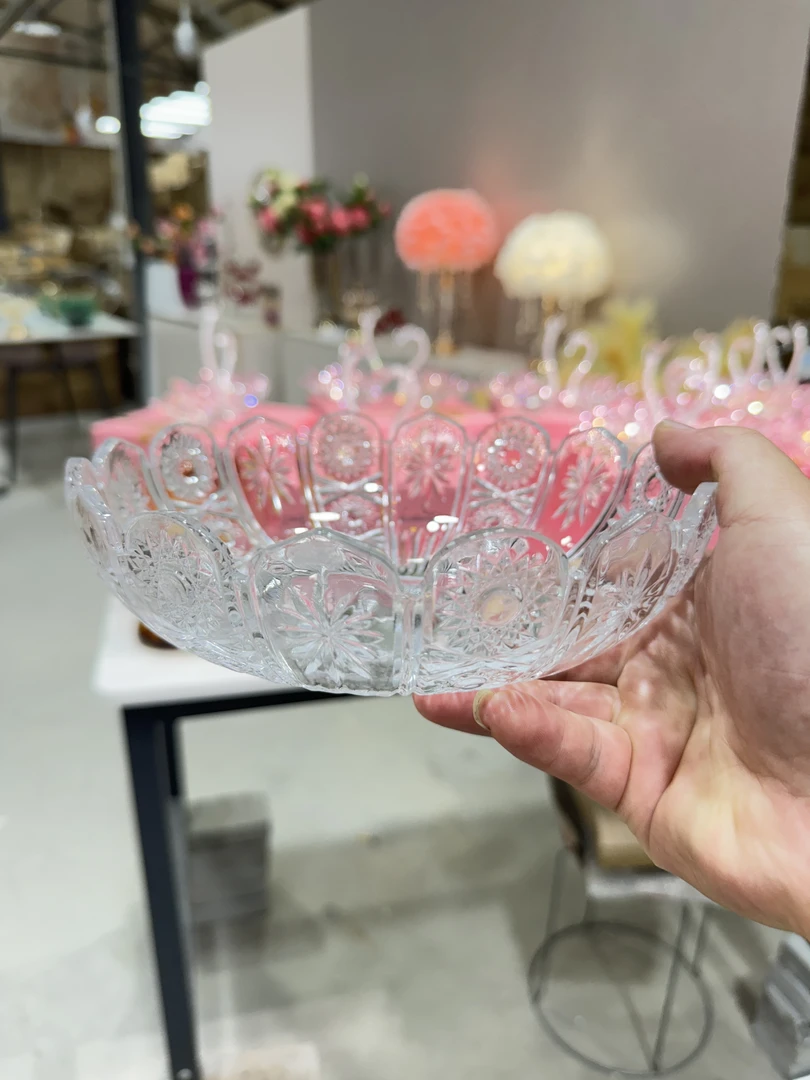 【主播补贴】透明玻璃太阳花果斗两个