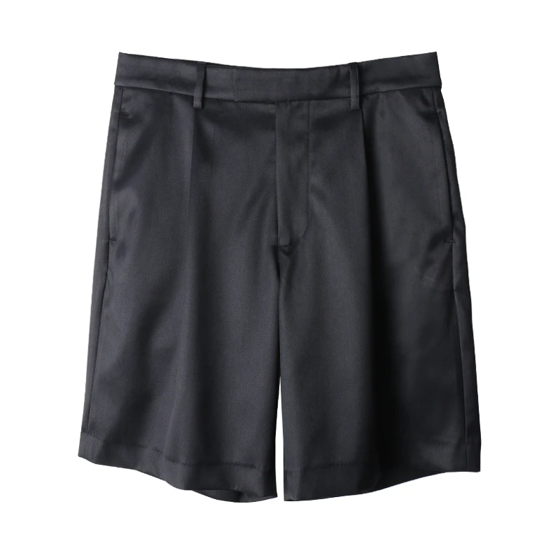 质感高档醋酸黑色休闲短西裤五分裤男休闲裤男士舒适轻奢百搭夏季