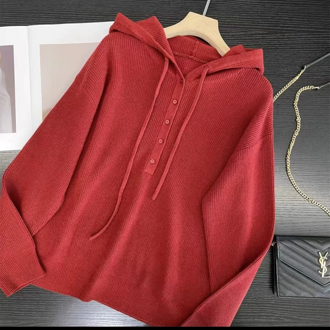 6302秋冬季新款连帽针织衫