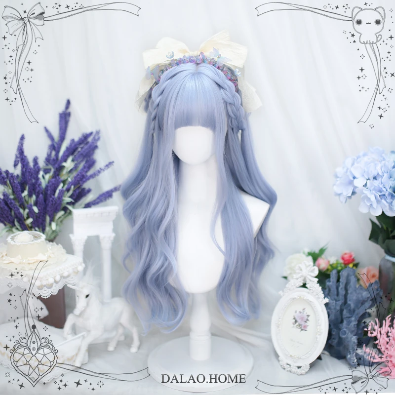大佬家假发全头套Lolita卷发女蓝蝶日系自然ins温柔卷长发