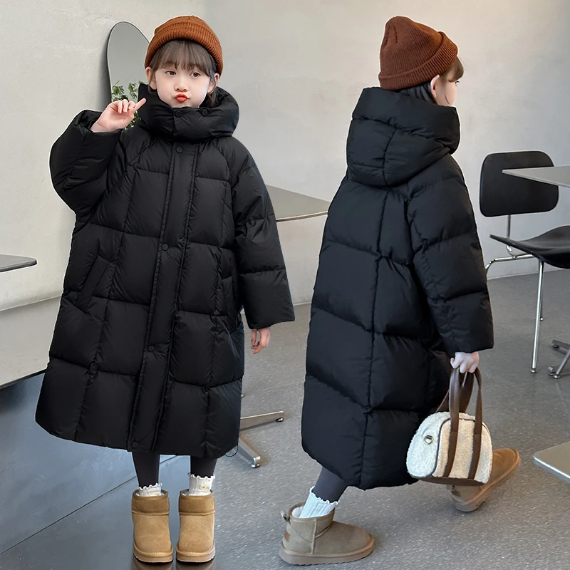 女童棉服超长款过膝新款韩版休闲大被子棉袄加厚男童保暖宽松外套